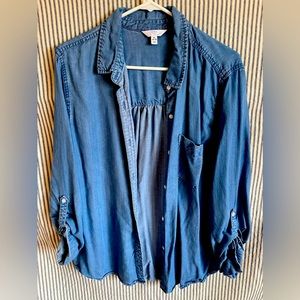 Denim button down